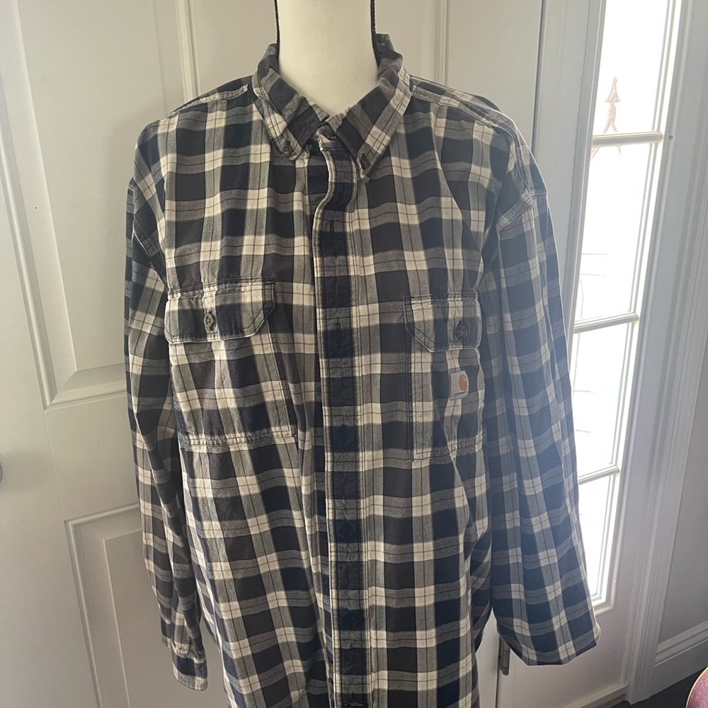 Carhartt Black and White Casual Button Down Shirt